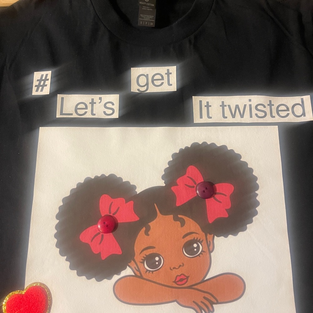 Cute Cartoon Girl with Red Bows